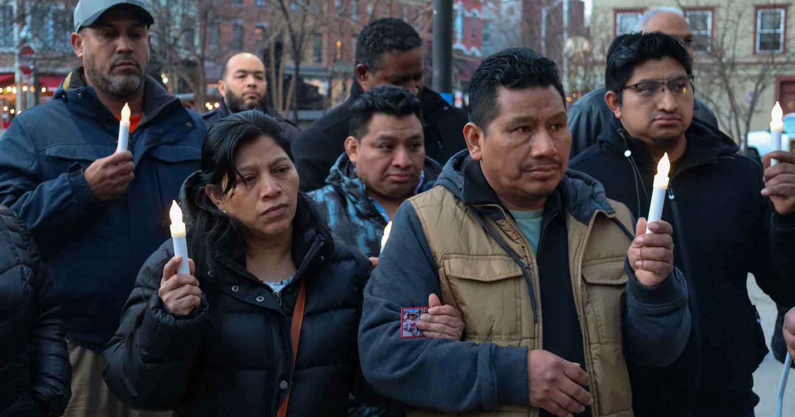 Mourners at services for Juan Jose Coc